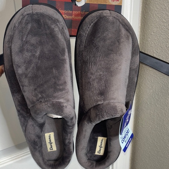 Dearfoams Charcoal Memory Foam Slippers - Picture 2 of 4